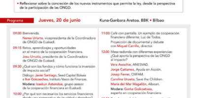 Cooperación financiera desde Euskadi. Jornadas de formación y debate