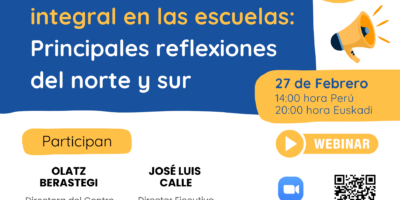 📢 WEBINAR. La educación sexual integral en las escuelas: Principales reflexiones del norte y sur 📚✨